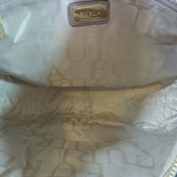 Furla Jo Sabbia Soft Gray Pebbled Leather Shoulder Bag/Crossbody Bag/Hobo Bag - Picture 10 of 12